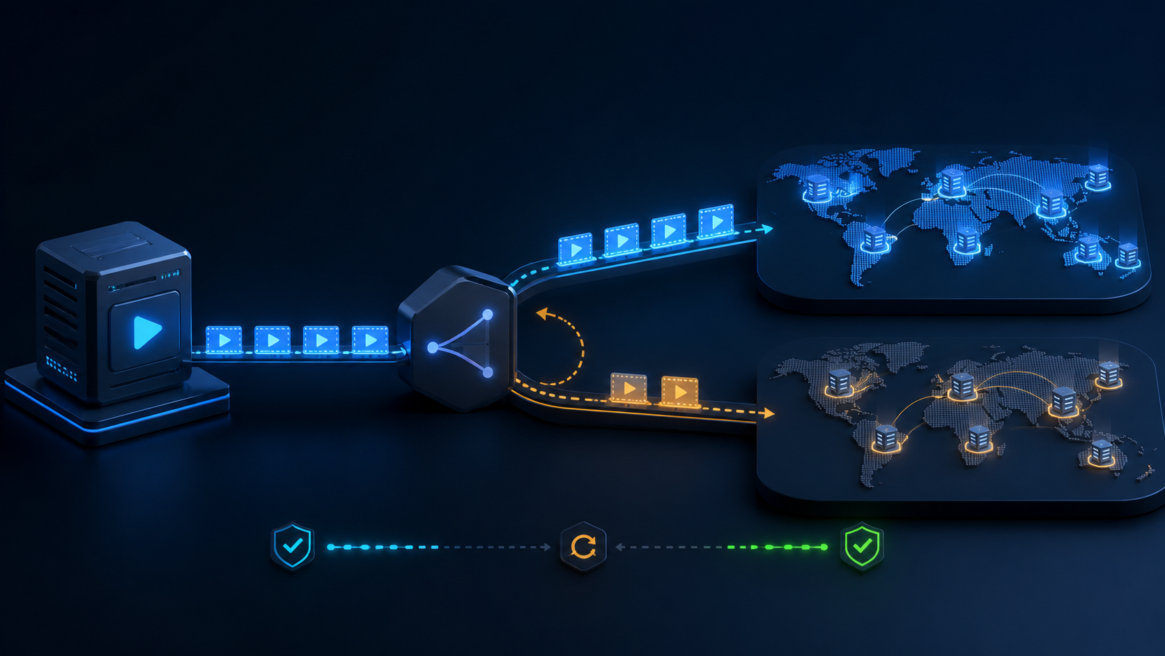 Parallel video delivery paths with a controlled canary migration and rollback route