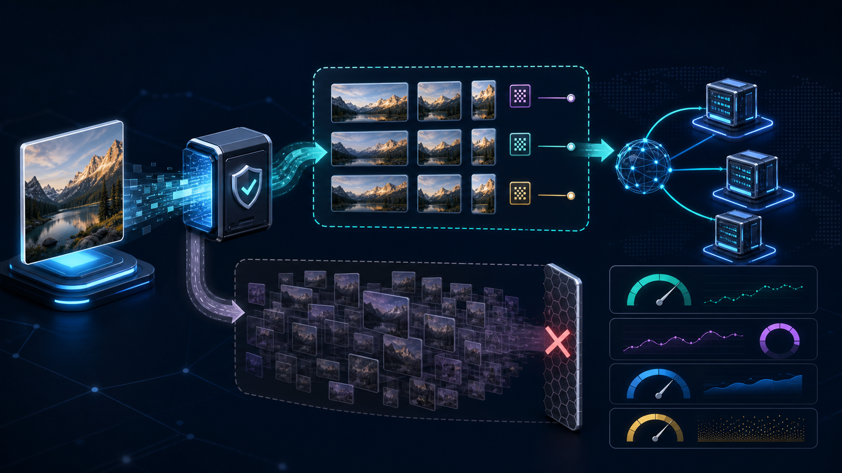 An image pipeline limits approved variants, blocks uncontrolled transformations, and measures edge delivery